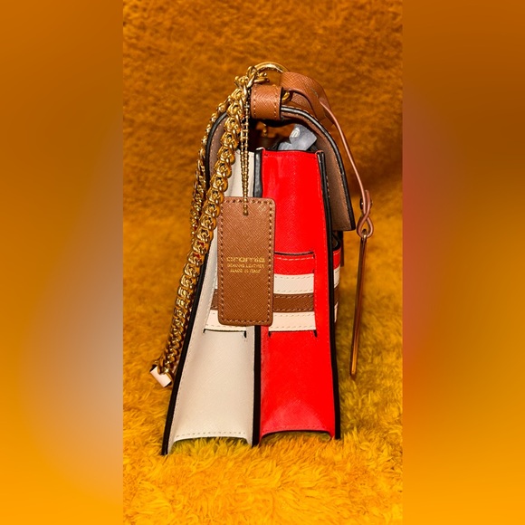 Cromia Maeva Genuine Italian Saffiano Leather Crossbody Satchel - Picture 11 of 13